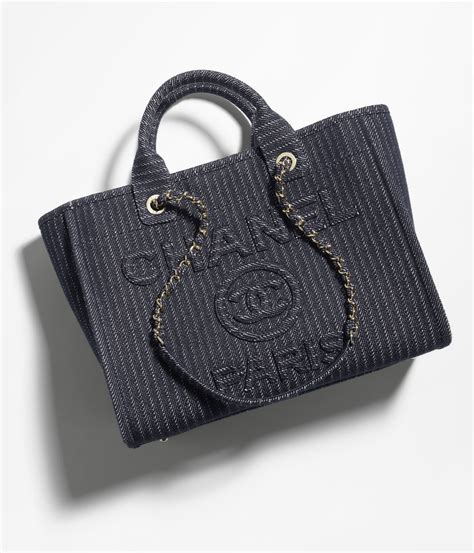 chanel 3351 qa|Shopping bag, Denim & gold.